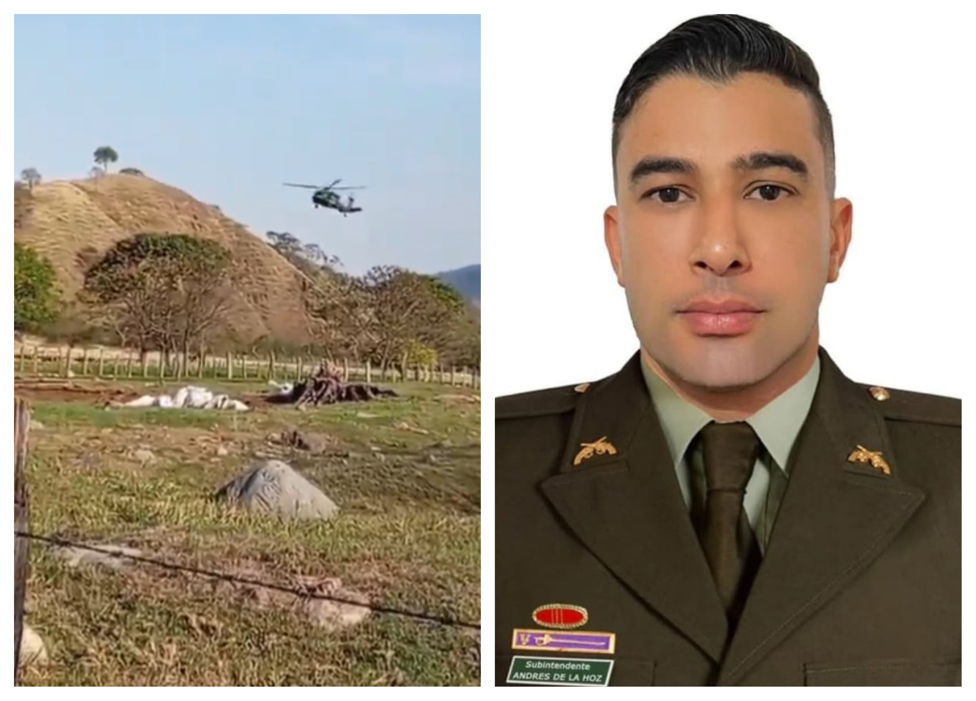 Andrés Felipe de la Hoz, subintedente de la Policía asesinado por un francotirador en El Carmen, Norte de Santander.