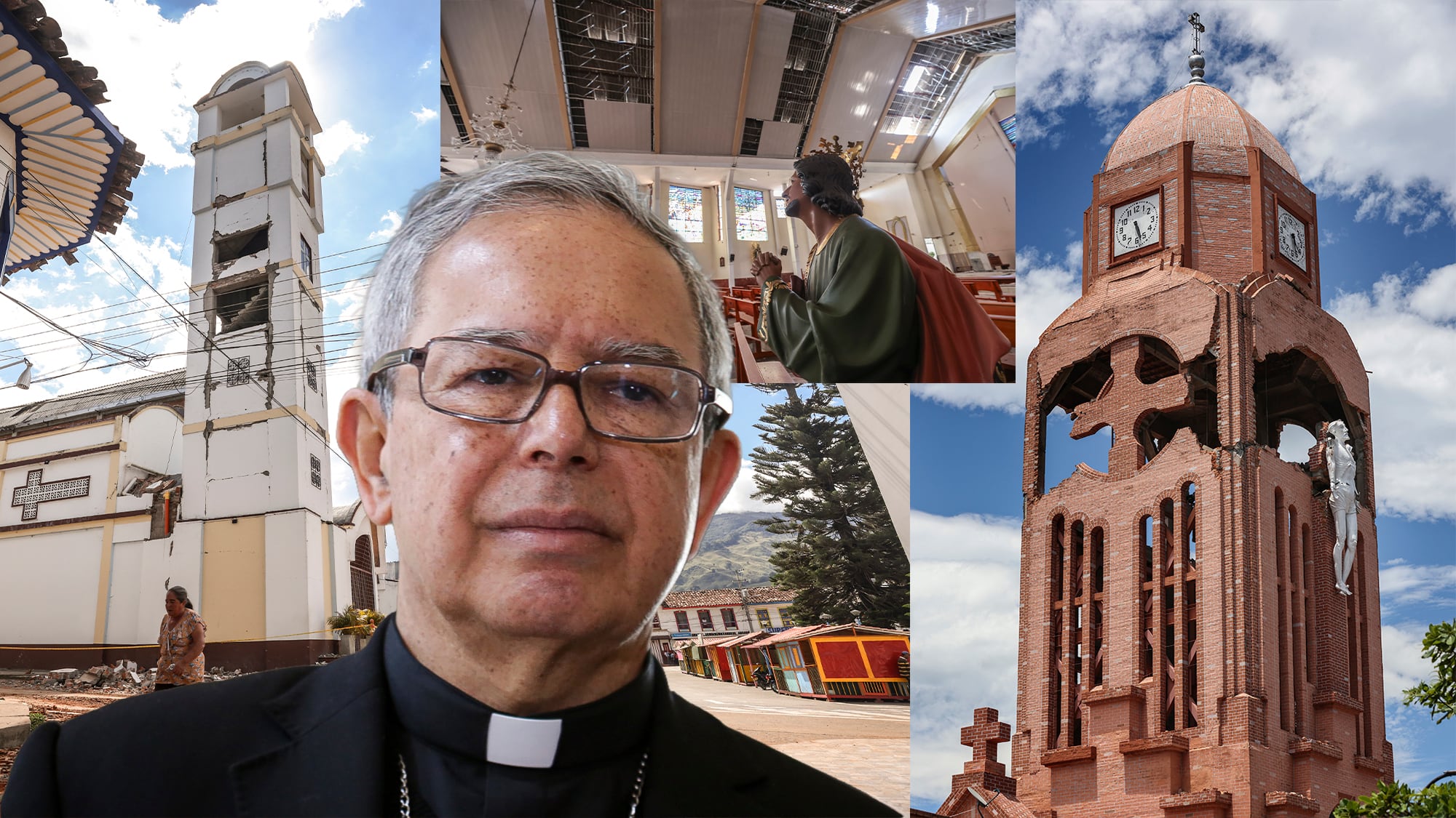 cardenal de Colombia, Luis José Rueda, y las iglesias destruidas