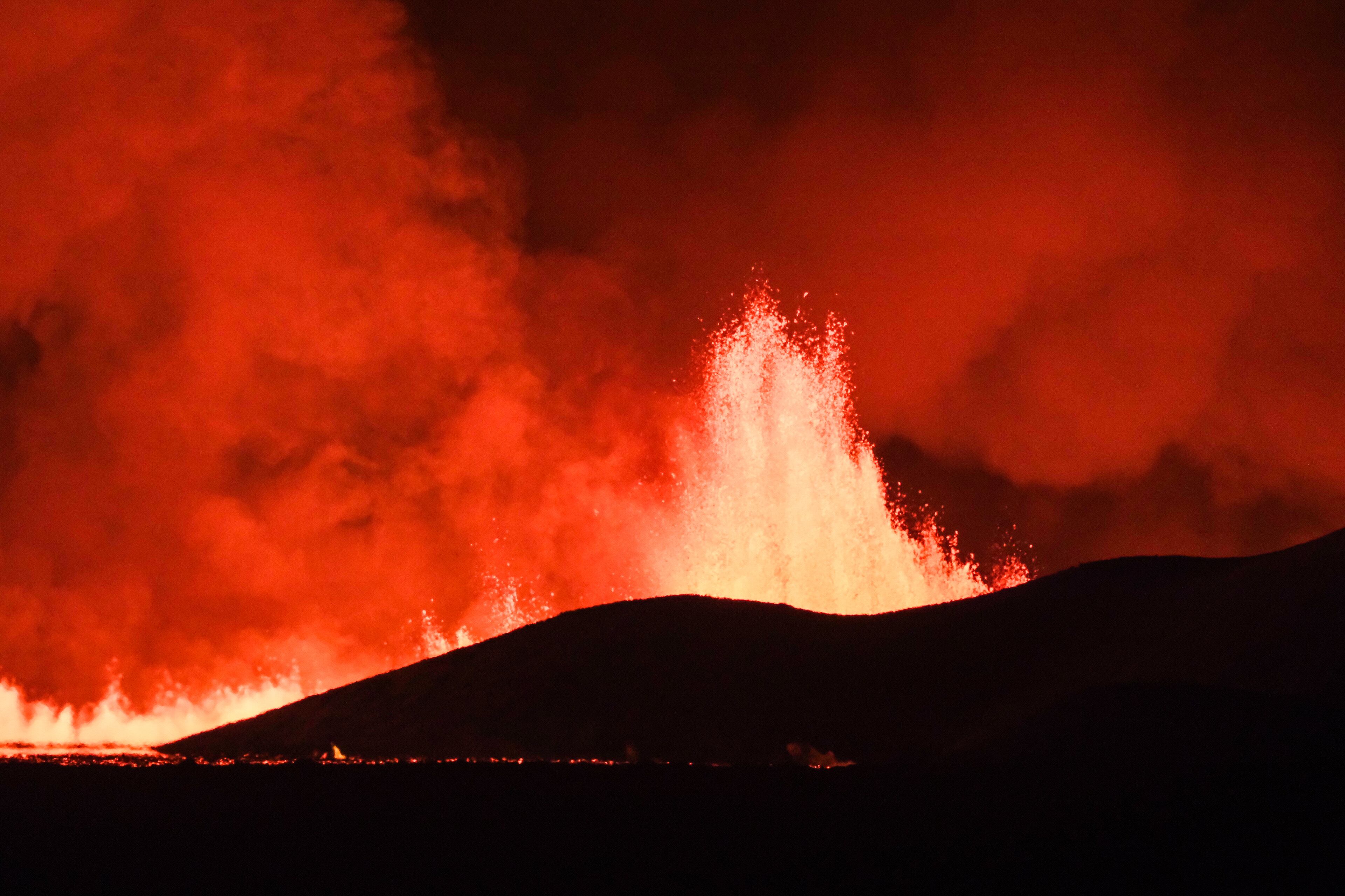 Erupción de volcán en Islandia.