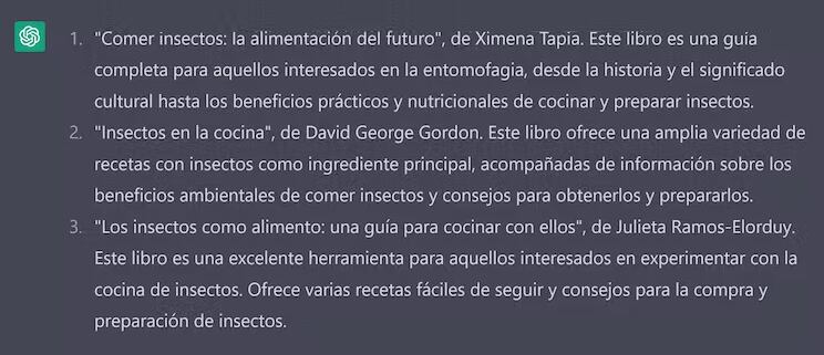 Los mejores recetarios en español para cocinar con insectos, según ChatGPT