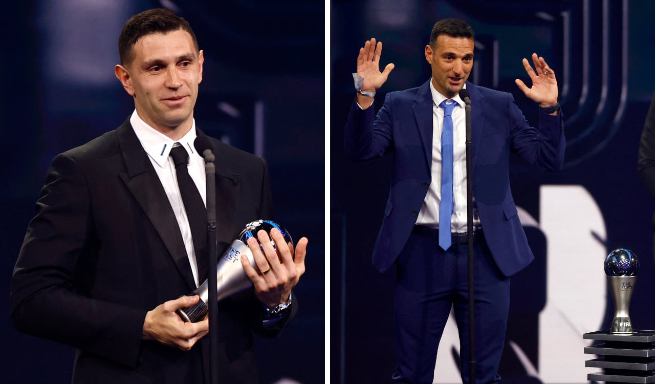 'Dibu' Martínez y Lionel Scaloni dieron a Argentina dos premios The Best por la temporada 2022.