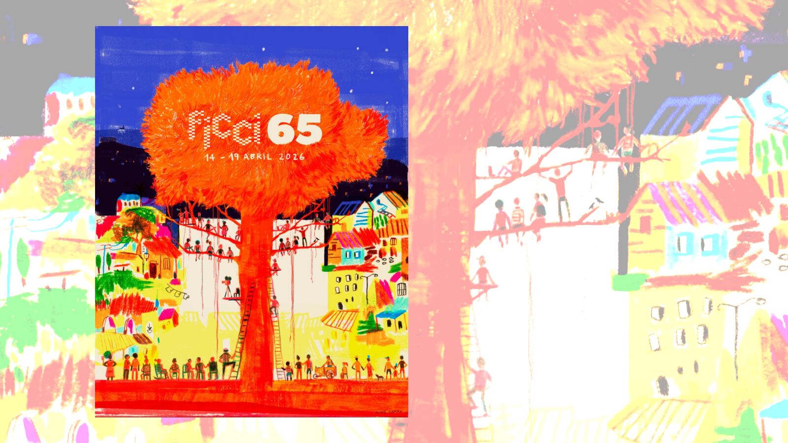La imagen oficial del FICCI 65 se inspira en las formas en que el cine fue vivido en Cartagena durante varias décadas del siglo XX, cuando la experiencia cinematográfica desbordaba las salas y se integraba a la vida cotidiana de la ciudad.