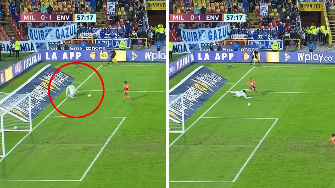 Álvaro Montero dejó servido el balón a un rival para el gol de Envigado.