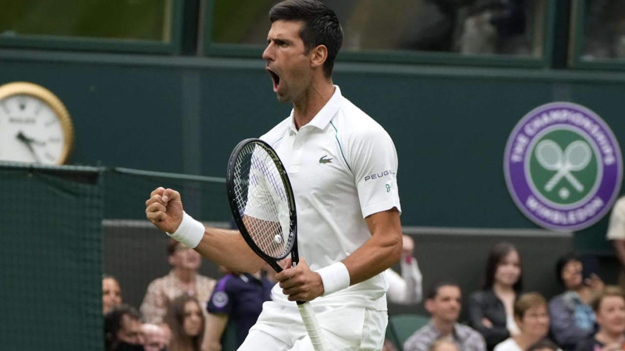 Novak Djokovic en Wimbledon. Foto: AP/Kirsty Wigglesworth