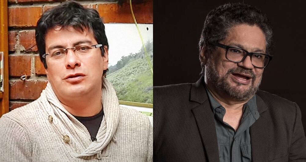 De izquierda a derecha: El comisionado Danilo Rueda y el subversivo Iván Márquez.