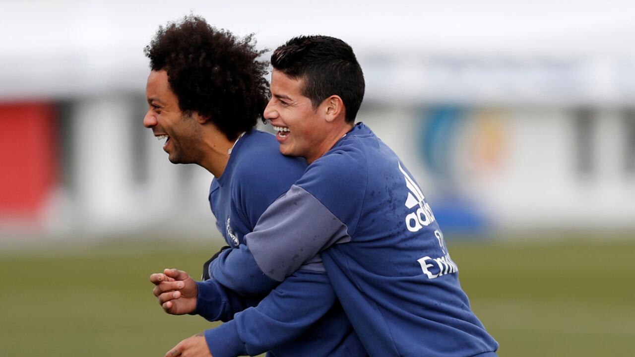 James y Marcelo compartieron camerino en el Real Madrid.