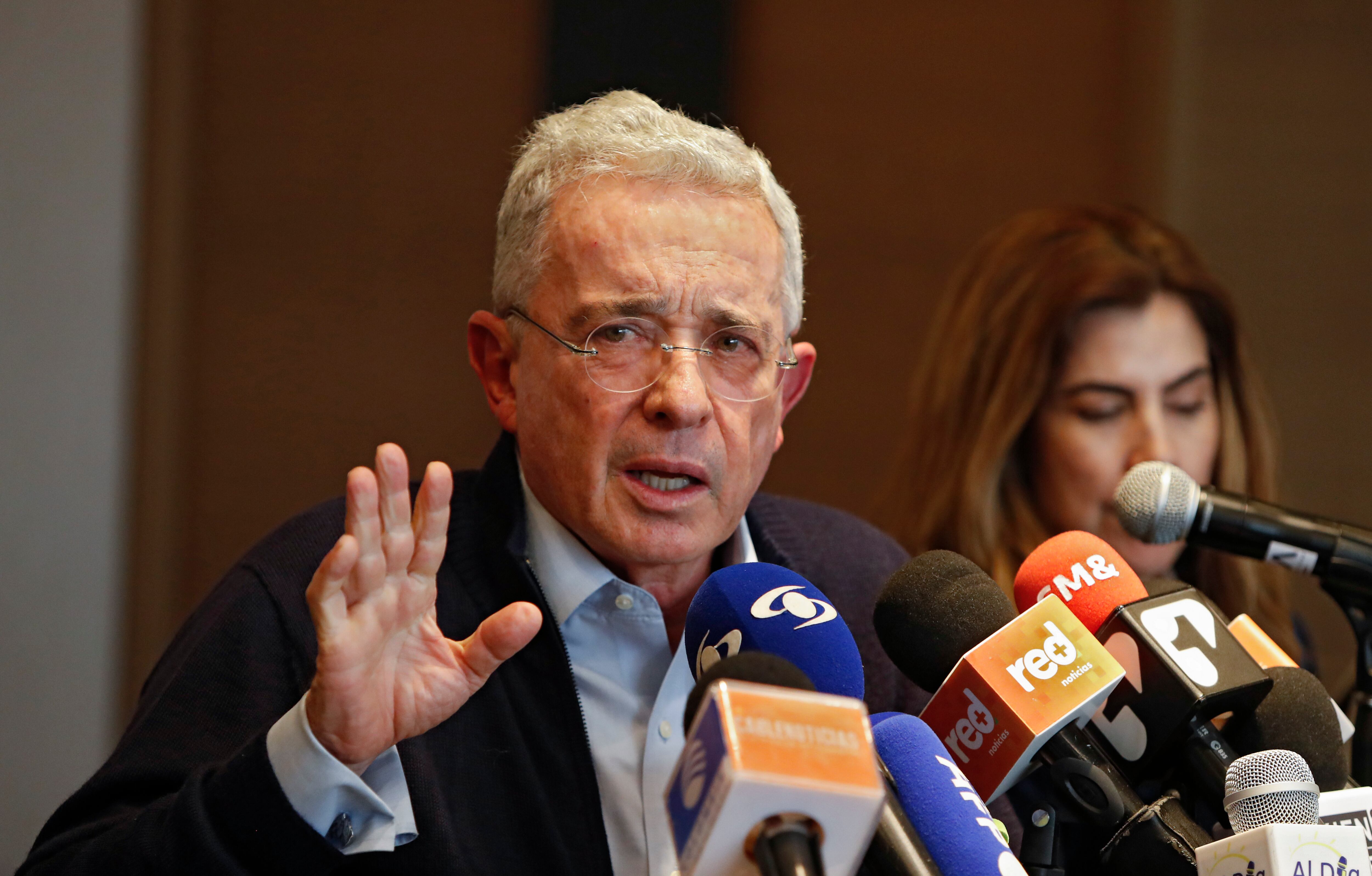 Rueda de prensa en el hotel Hyatt del expresidente Álvaro Uribe Vélez 
Bogota feb 14 del 2022
Foto Guillermo Torres Reina / Semana