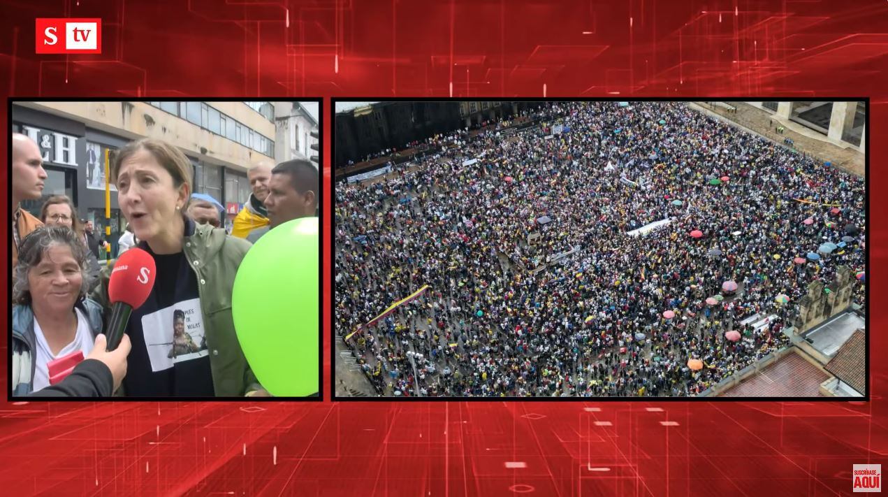 Ingrid Betancourt en la marcha del 21 de abril.