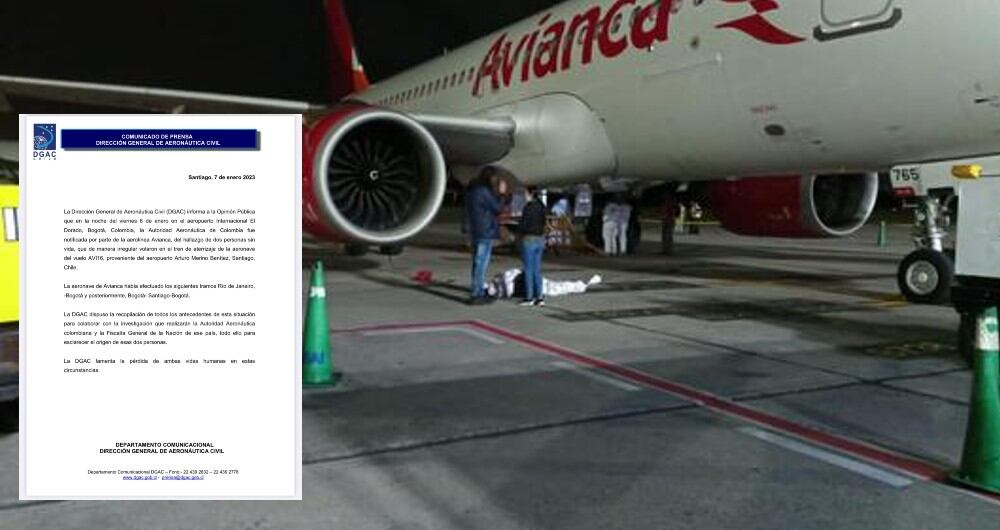 El CTI de la Fiscalía adelantó el levantamiento de los cuerpos en el aeropuerto El Dorado en Bogotá. La Dirección General de la Aeronáutica Civil en Chile (DGAC) se pronunció.