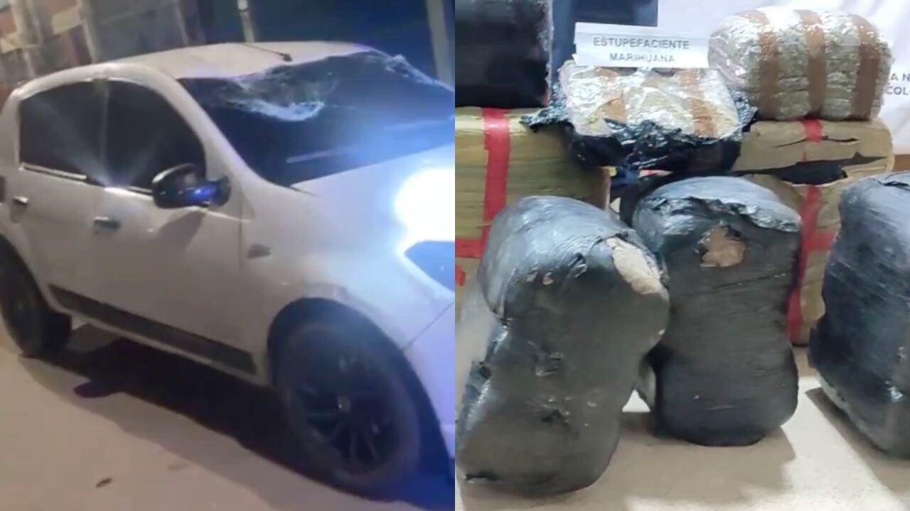 El carro que transportaba el cargamento de marihuana.