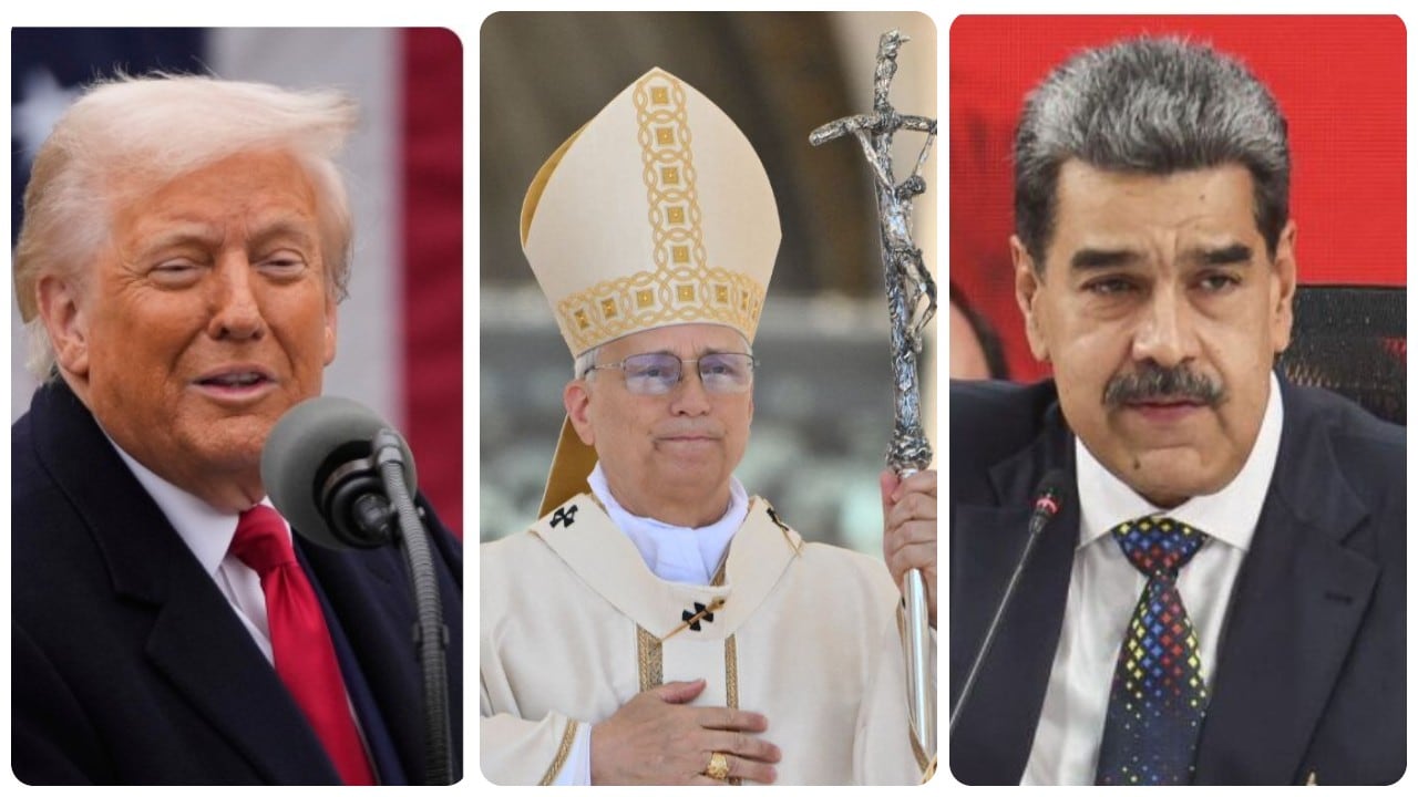 Donald Trump, Papa León XIV y Nicolás Maduro.