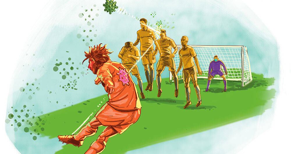 Para algunos, la inmunidad de rebaño funciona como una barrera en un tiro libre, en la que los que ya tienen anticuerpos evitan que se contagien otros.