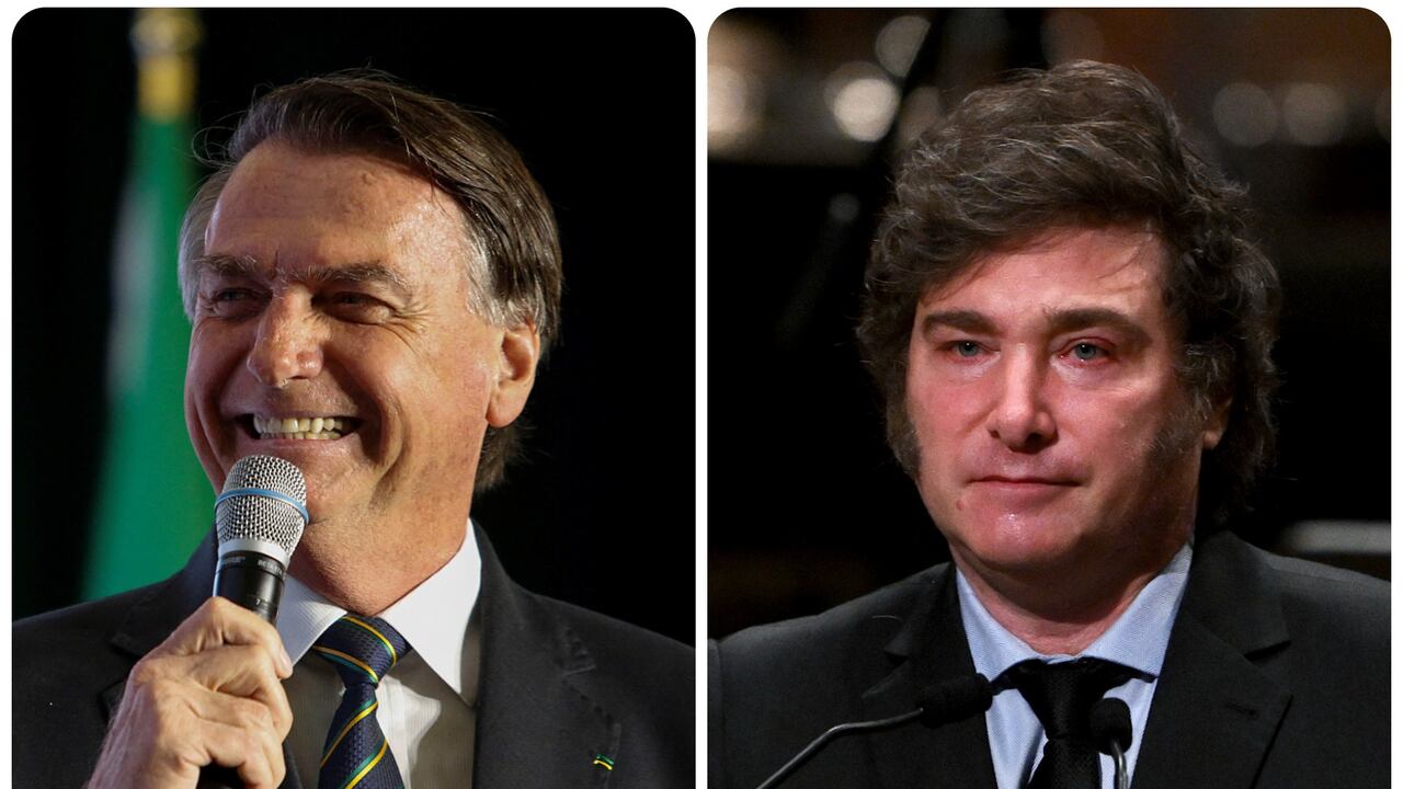 El expresidente de Brasil, Jair Bolsonaro, y el actual mandatario de Argentina, Javier Milei.