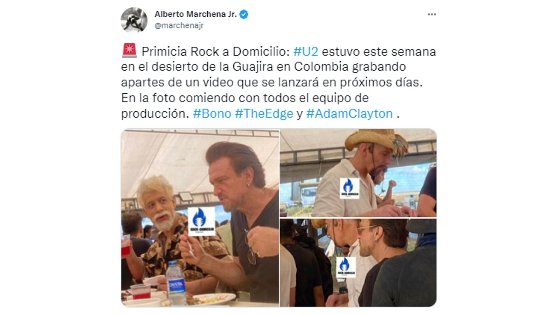 Trino donde se confirmaba la supuesta presencia de U2.