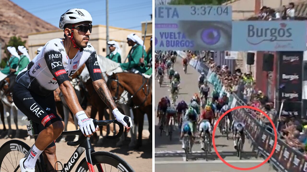 Juan Sebastián Molano, tercero en la segunda etapa de la Vuelta a Burgos 2025. Quedó a nada del triunfo.