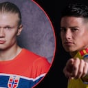 Erling Haaland y James Rodríguez, figuras de Noruega y Colombia en el Mundial 2026
