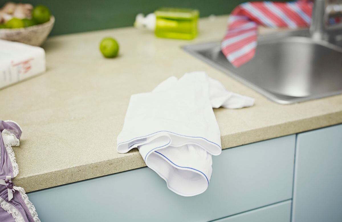 Manchas en los trapos de la cocina.