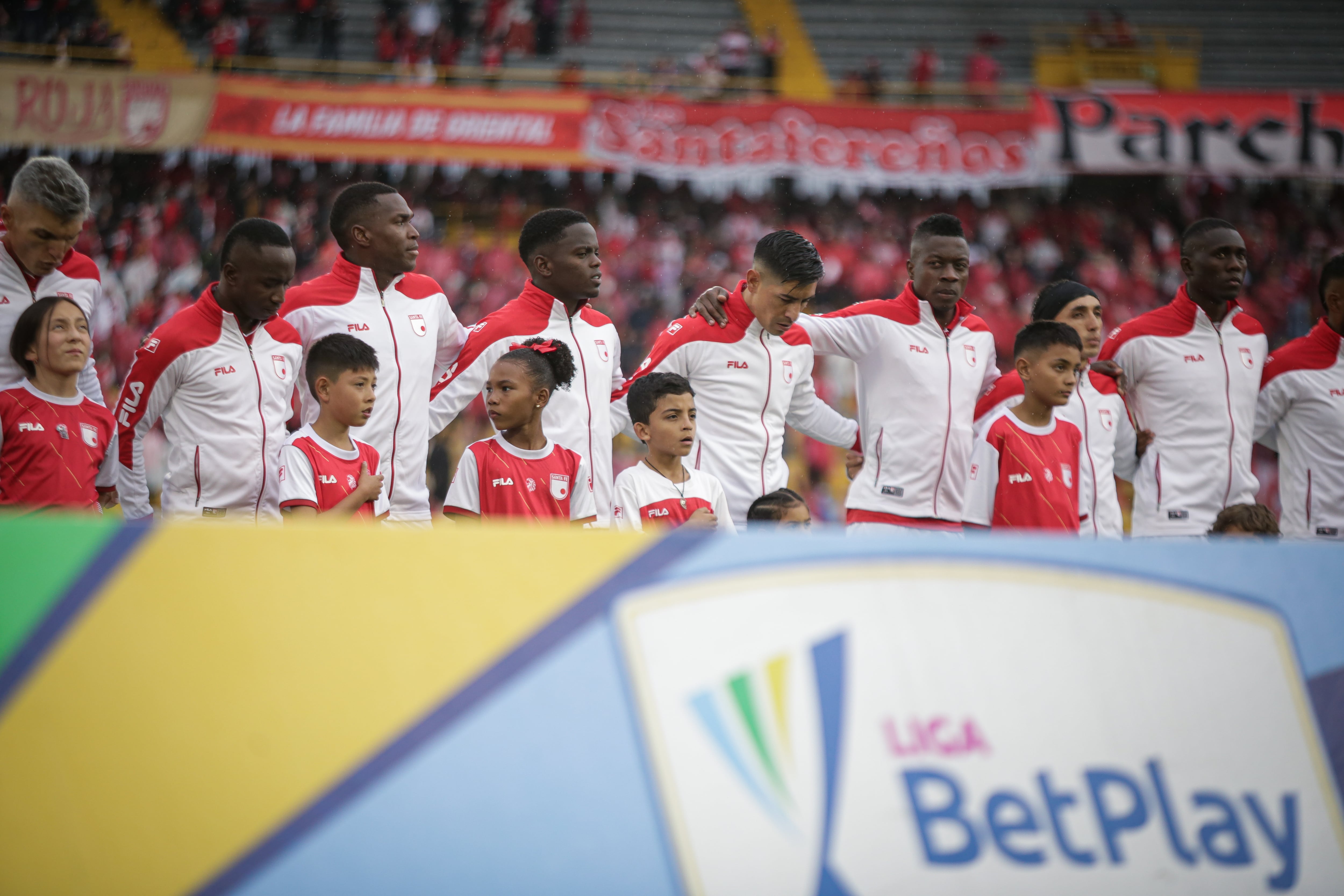 Bogotá. Febrero 22 de 2026. Independiente Santa Fe enfrenta Junior FC, por encuentro válido de la Liga BetPlay I 2026 de la fecha 8, en el Estadio Nemesio Camacho El Campín. (Colprensa - Cristian Bayona).