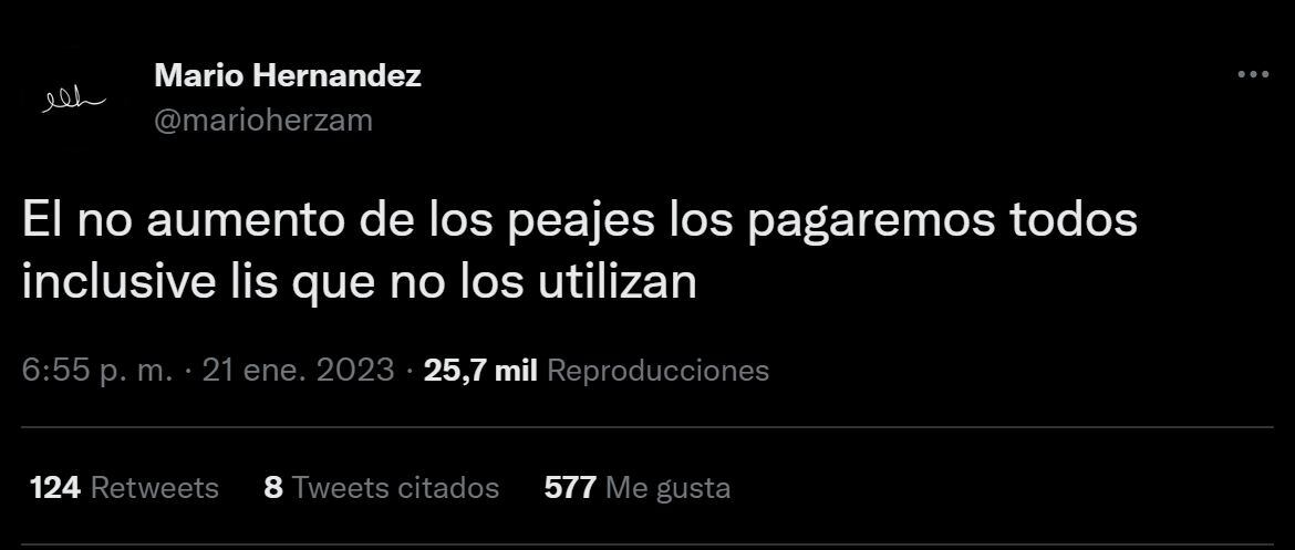 Mario Hernandez - peajes