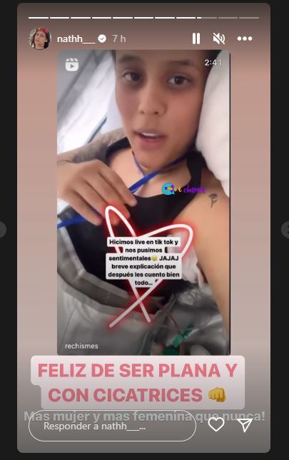 Nath Campos apareció desde el hospital