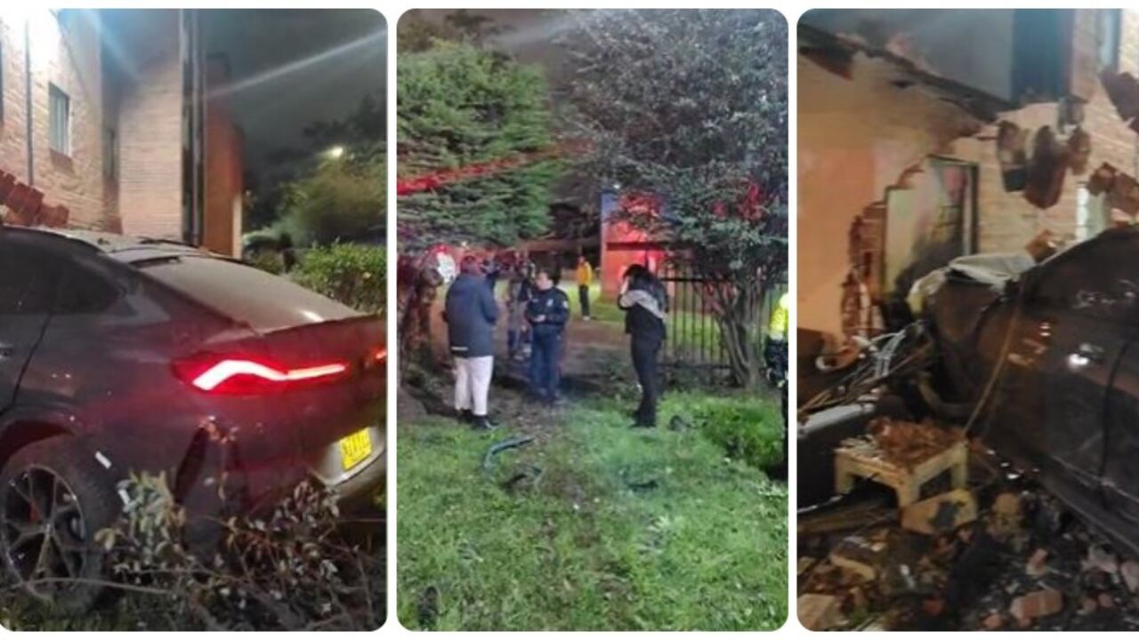 Carro BMW se estrelló con un apartamento en Salitre, Bogotá.