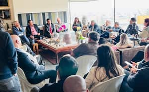 César Gaviria y la bancada del Partido Liberal.