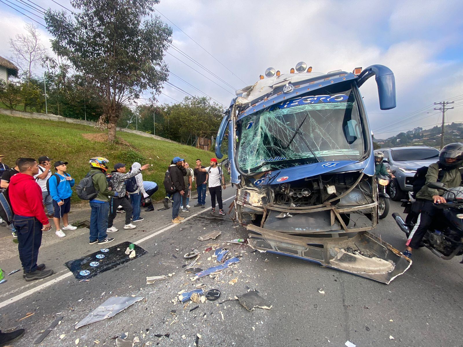 Accidente de tránsito a la altura del municipio de Guarne, Antioquia.