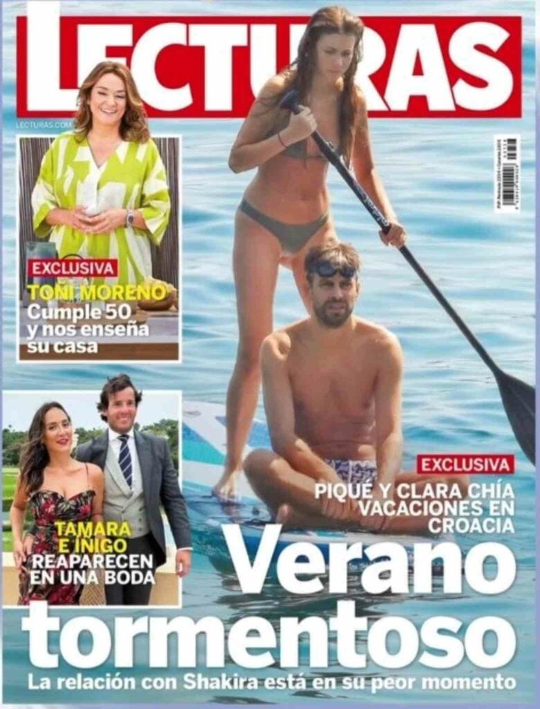La revista Lecturas sacó a la luz imágenes exclusivas de las románticas vacaciones de Piqué y de Clara Chía