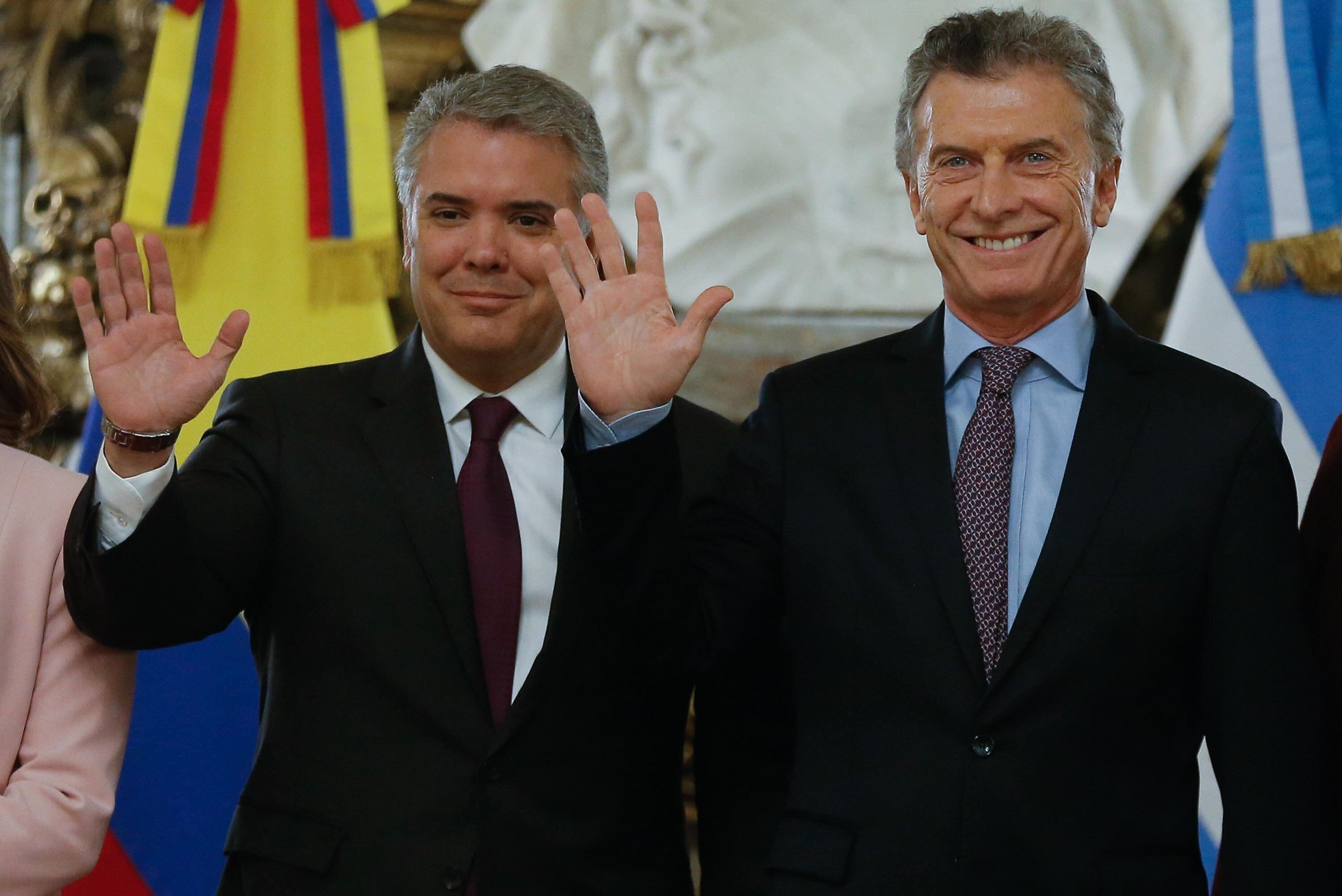 Iván Duque y Mauricio Macri cuando eran presidentes de Colombia y Argentina.