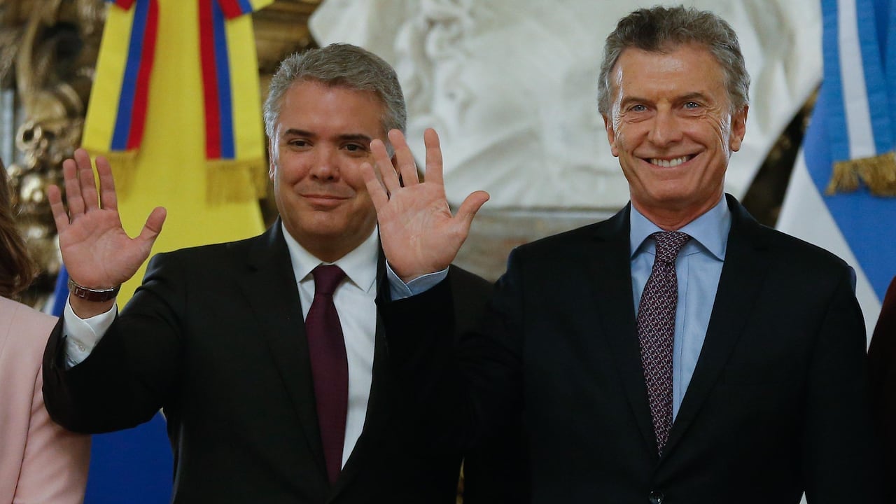 Iván Duque y Mauricio Macri cuando eran presidentes de Colombia y Argentina.