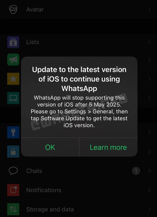 WhatsApp dejará de funcionar en iPhone 5s, 6 y 6 Plus desde mayo 2025.