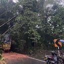 Deslizamiento de tierra en la autopista Medellín - Bogotá este 20 de noviembre.