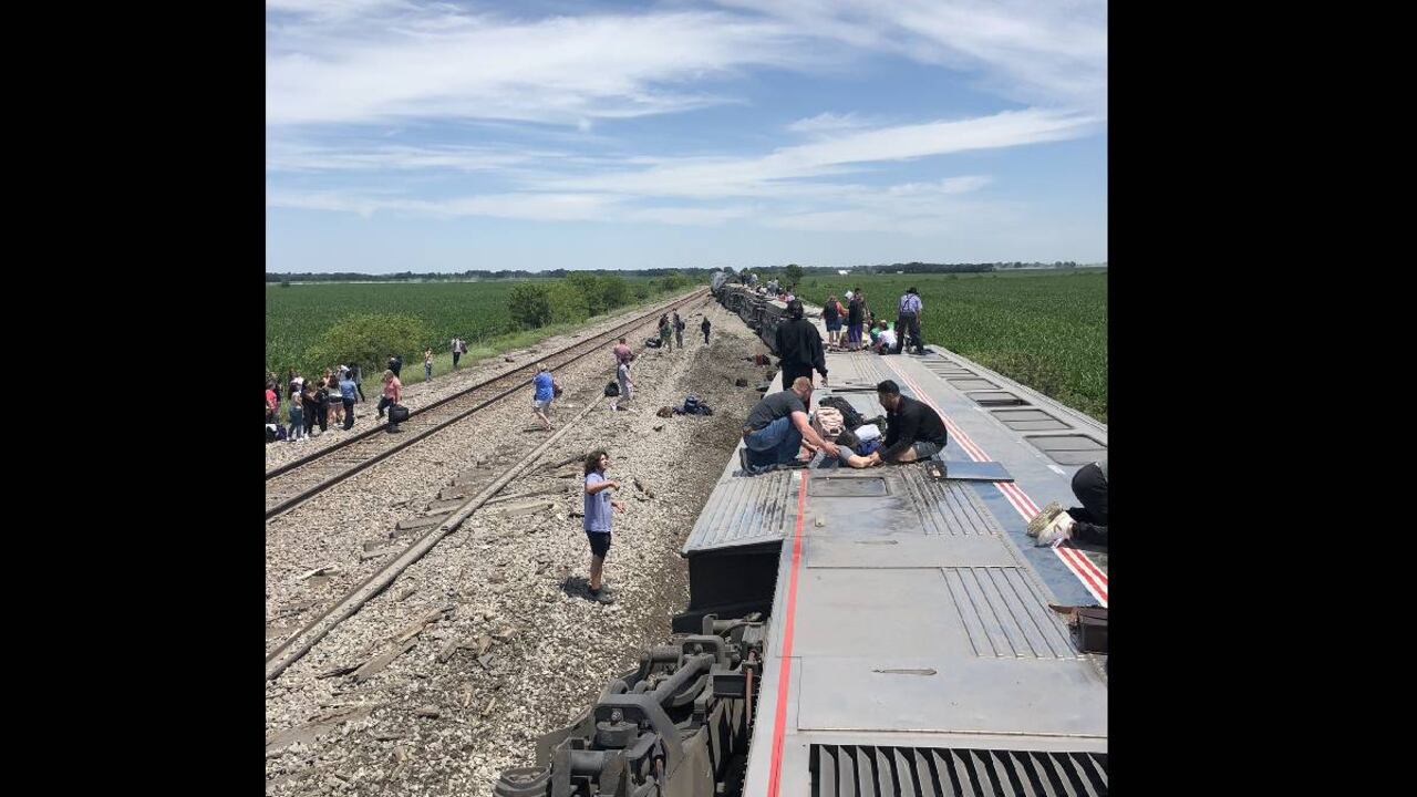 Tren de Amtrak siniestrado