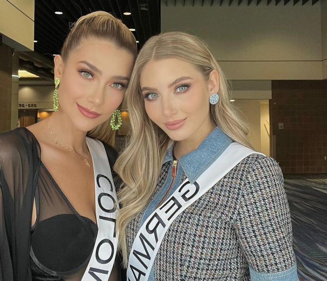 Miss Colombia y Miss Alemania participan en el certamen universal