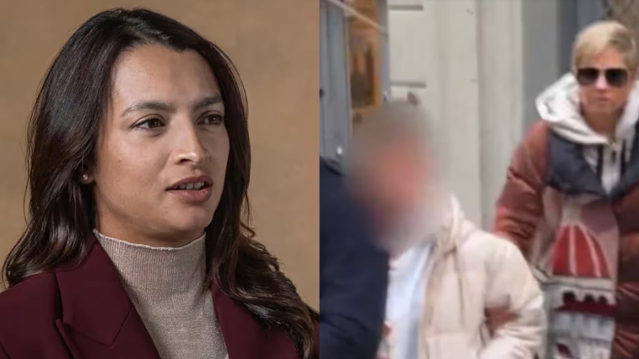 De izquierda a derecha: Andrea Petro e imagen de Verónica Alcocer en Estocolmo.