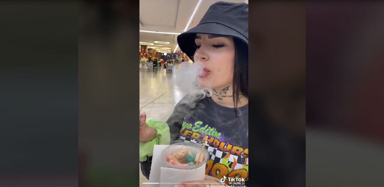 Aliento de dragón, reto viral de TikTok.