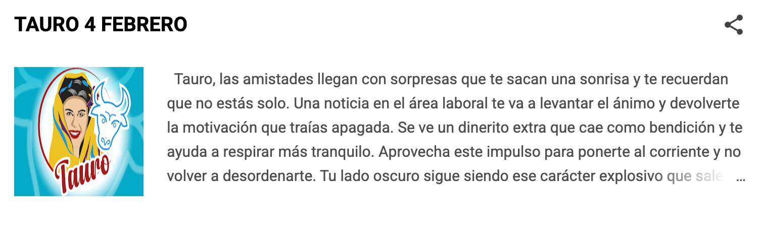 Horóscopo para Tauro según Nana Calistar el día de hoy
