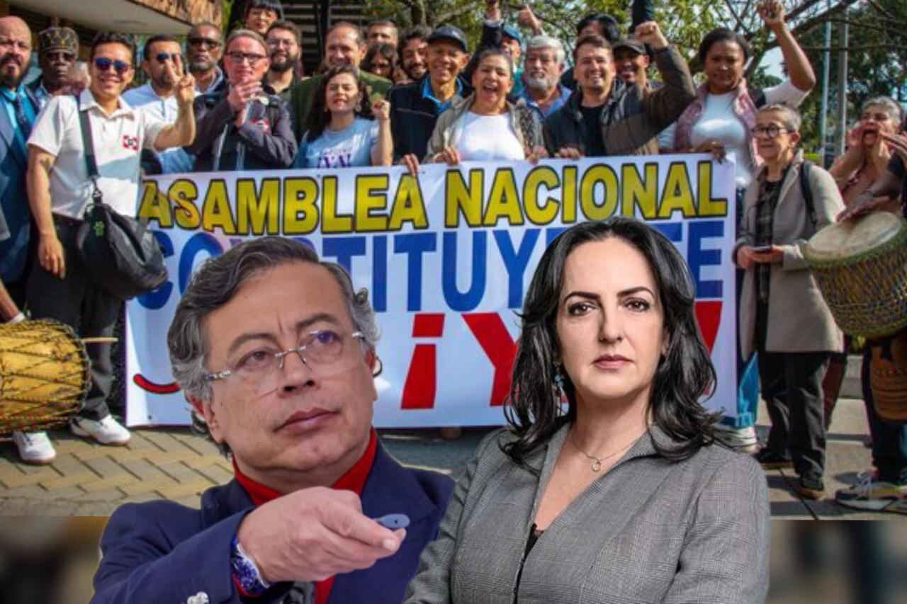 El presidente Gustavo Petro y la senadora María Fernanda Cabal.