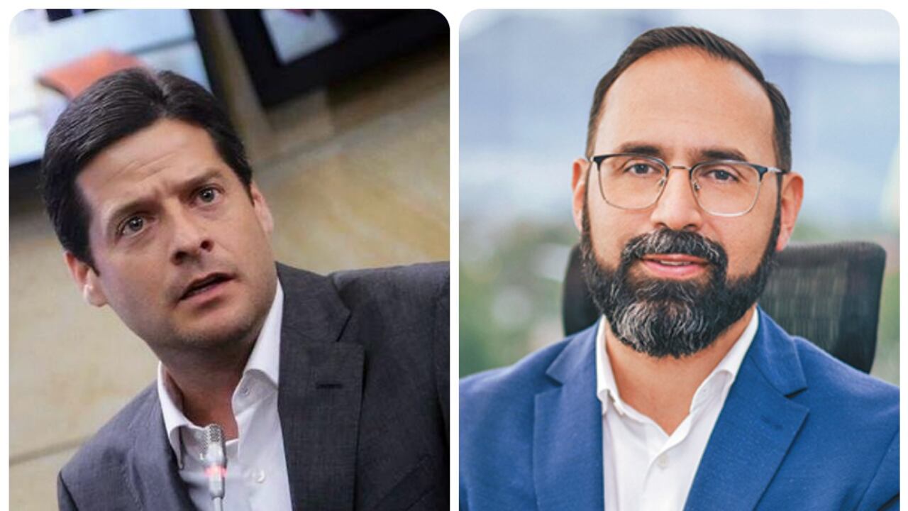El senador Mauricio Gómez y el ministro de Minas y Energía, Andrés Camacho.