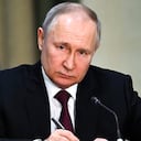 Russian President Vladimir Putin attends a meeting of the Prosecutor General's Office Board in Moscow, Russia, Wednesday, March 15, 2023. (Pavel Bednyakov, Sputnik, Kremlin Pool Photo via AP)