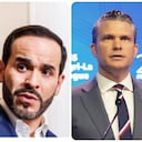Abelardo De La Espriella, presidente electo de Colombia (izq.) y Pete Hegseth, secretario de guerra de Estados Unidos (dre.).