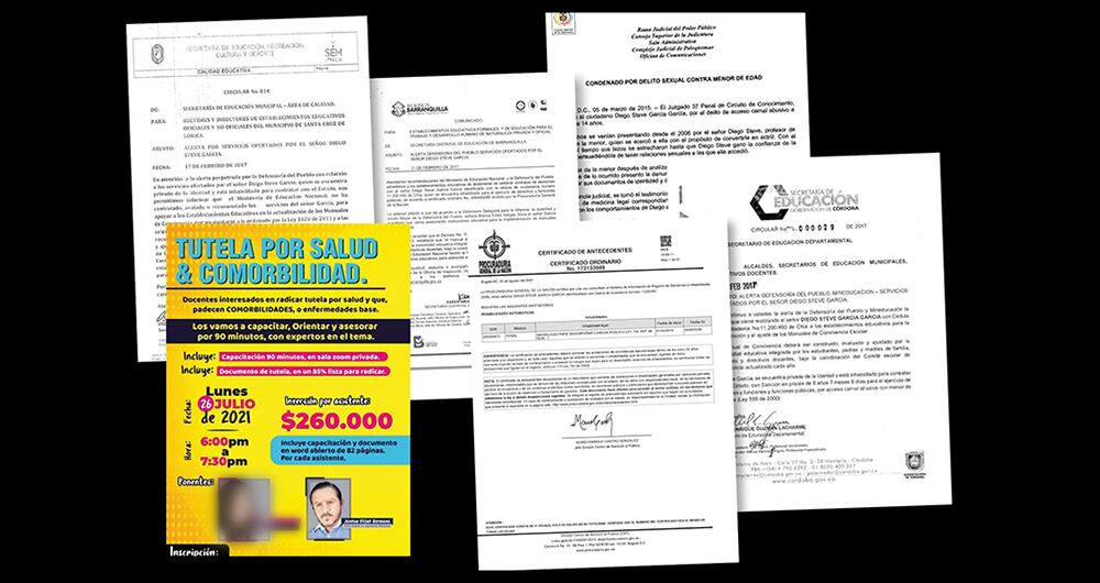 Alertas de las secretarías de Educación para evitar la contratación con David Steve García. Respuesta de la rama judicial con la condena en contra de García.