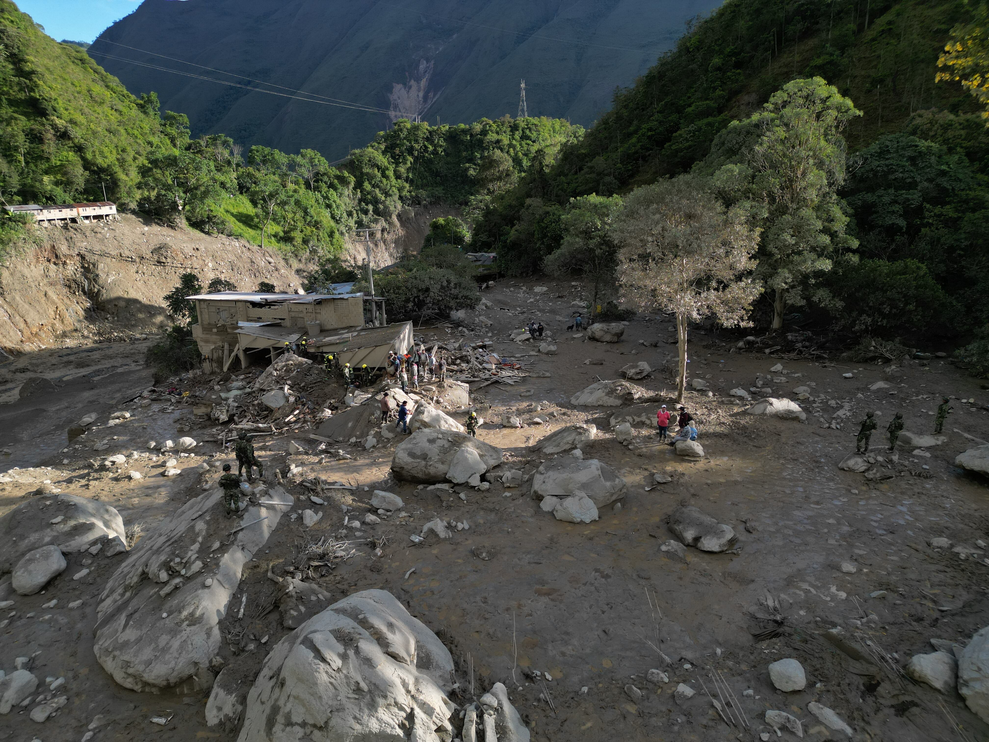 Avalancha en Quetame, Cundinamarca Drone