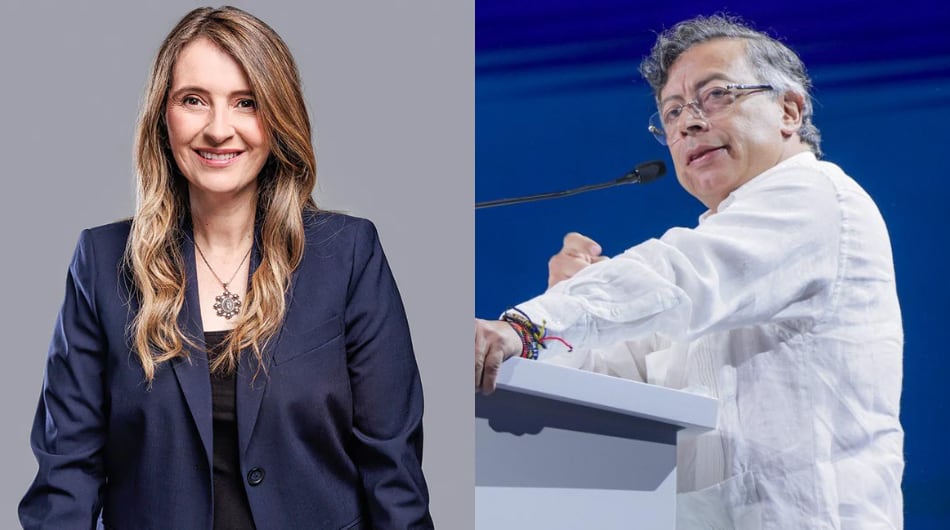 Paloma Valencia y Gustavo Petro.