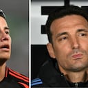 James Rodríguez y Lionel Scaloni, referentes de sus selecciones en las Eliminatorias al Mundial 2026