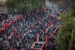 Protest against Chile's government in Santiago, Chile, November 4, 2019 (Photo by Jeremias Gonzalez/NurPhoto via Getty Images)