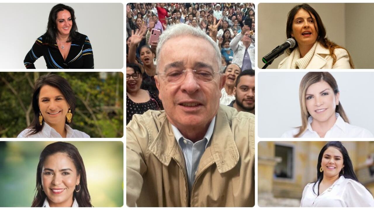 Álvaro Uribe y la bancada de mujeres del Centro Democrático.