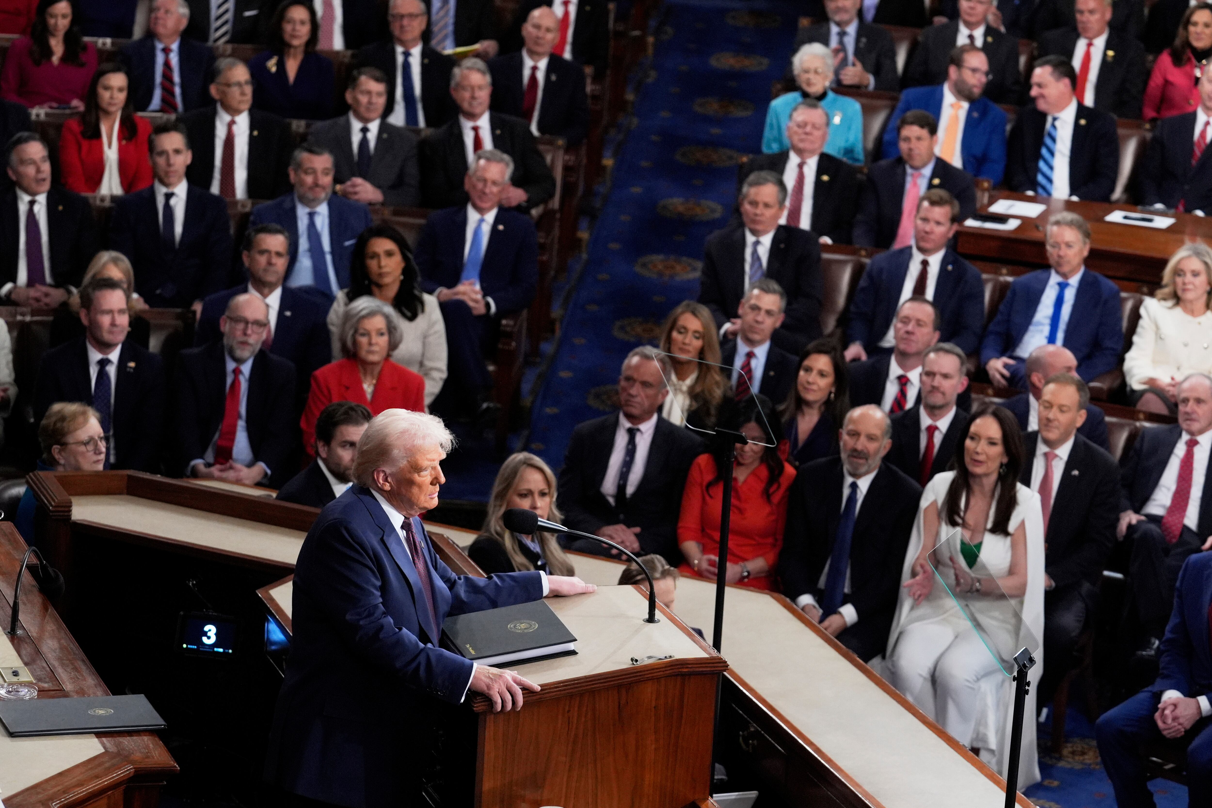 Donald Trump da su discurso de la Unión ante el Congreso de Estados Unidos