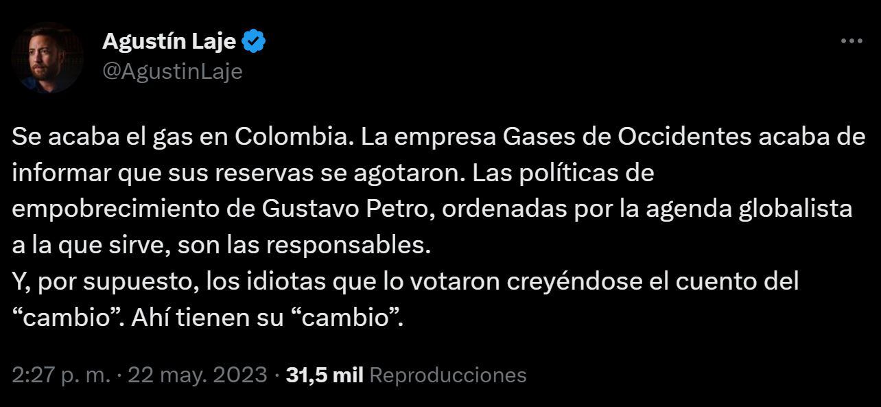 Trino Agustín Laje - Gas Natural