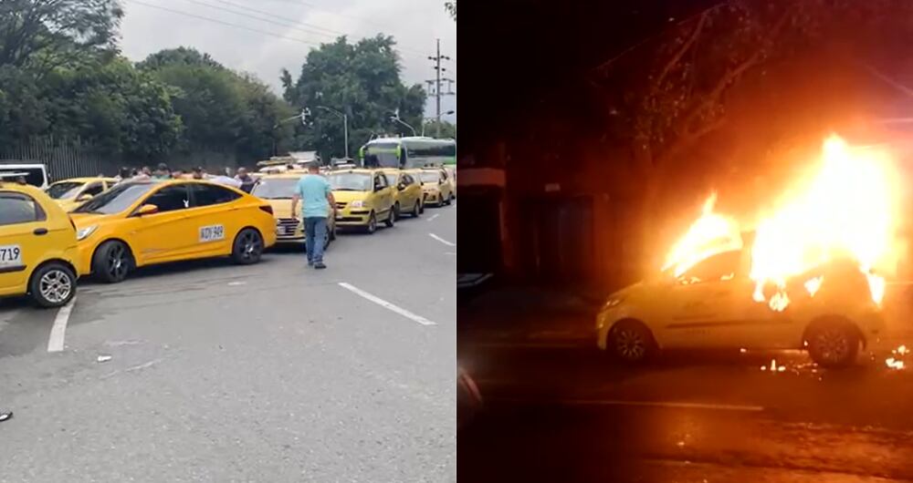 Paro de taxistas en Medellín.
